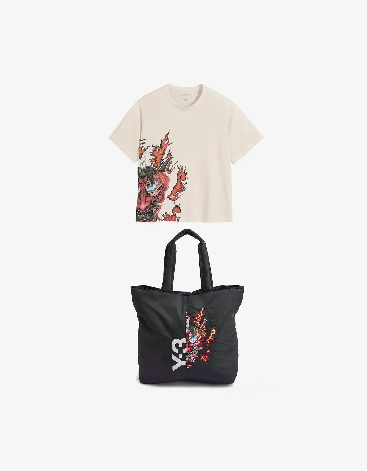 Y-3 White Graphic Short Sleeve T-Shirt & Tote Bag
