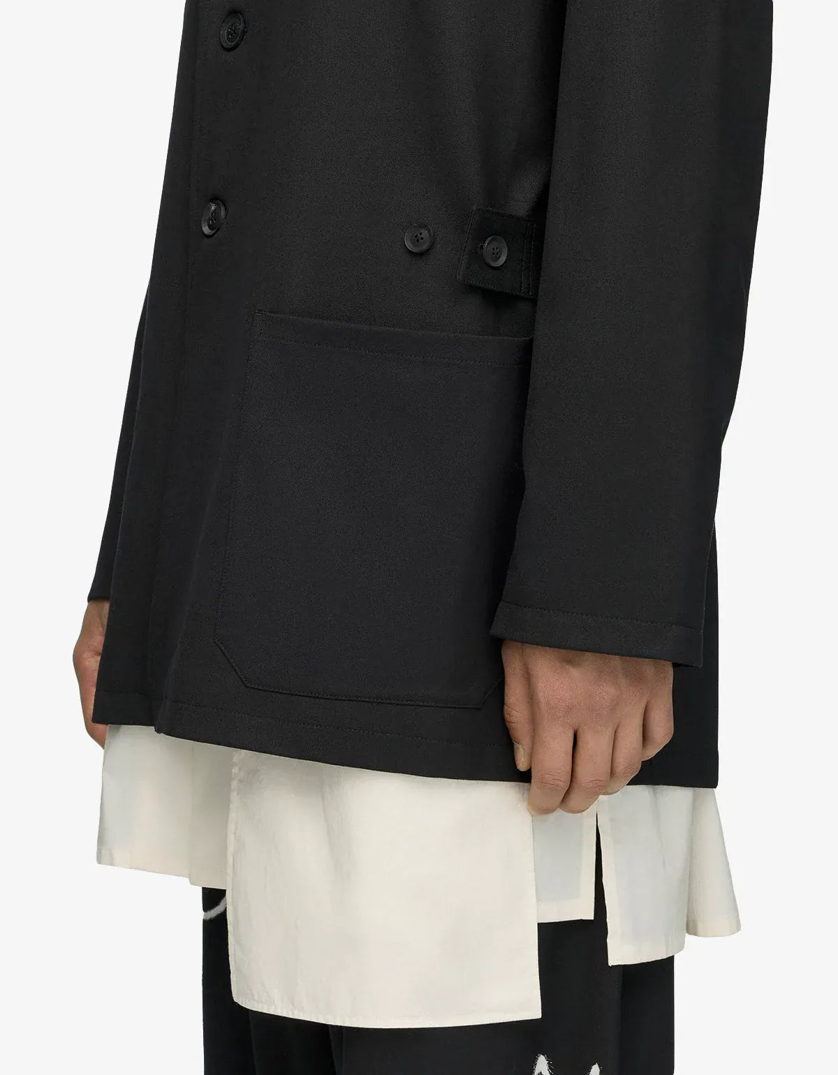 Y-3 Black Chito City Graphic Wool Blazer Jacket KY2725