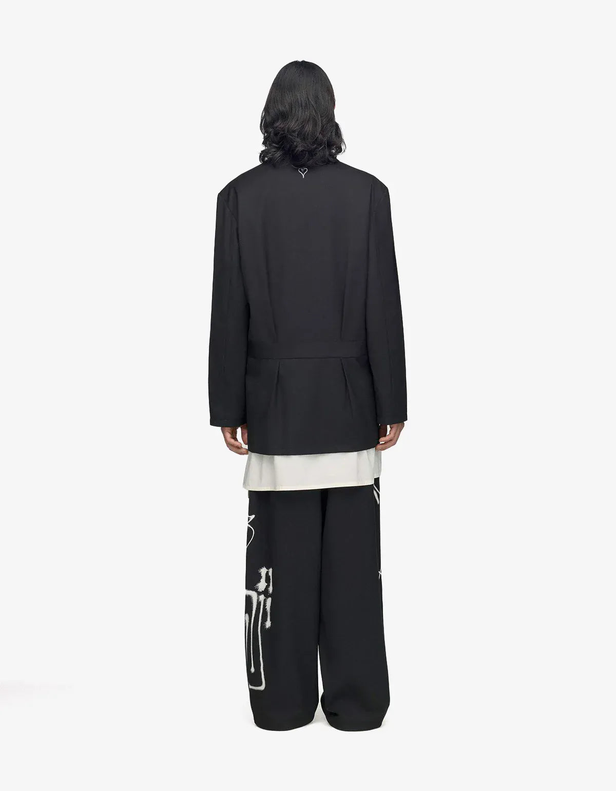 Y-3 Black Chito City Graphic Wool Blazer Jacket KY2725