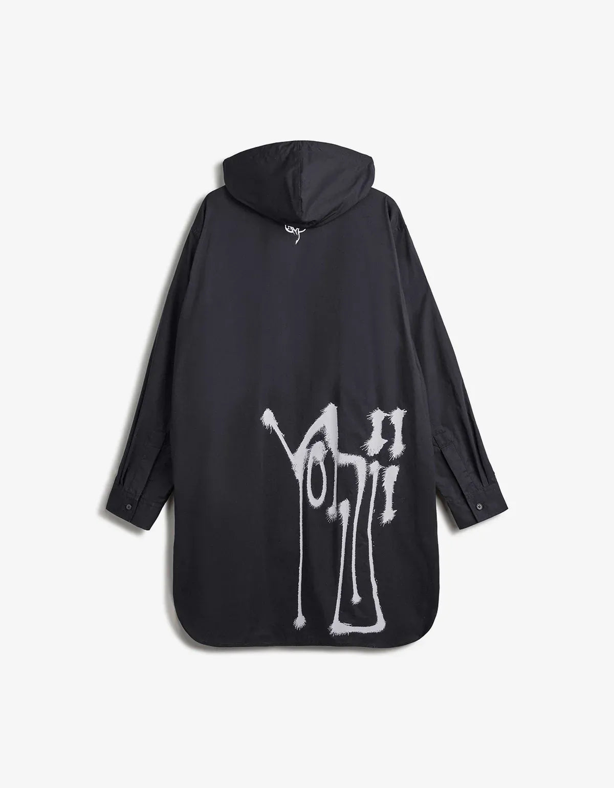 Y-3 Black Chito Graphic Hooded Cotton Shirt KW9622
