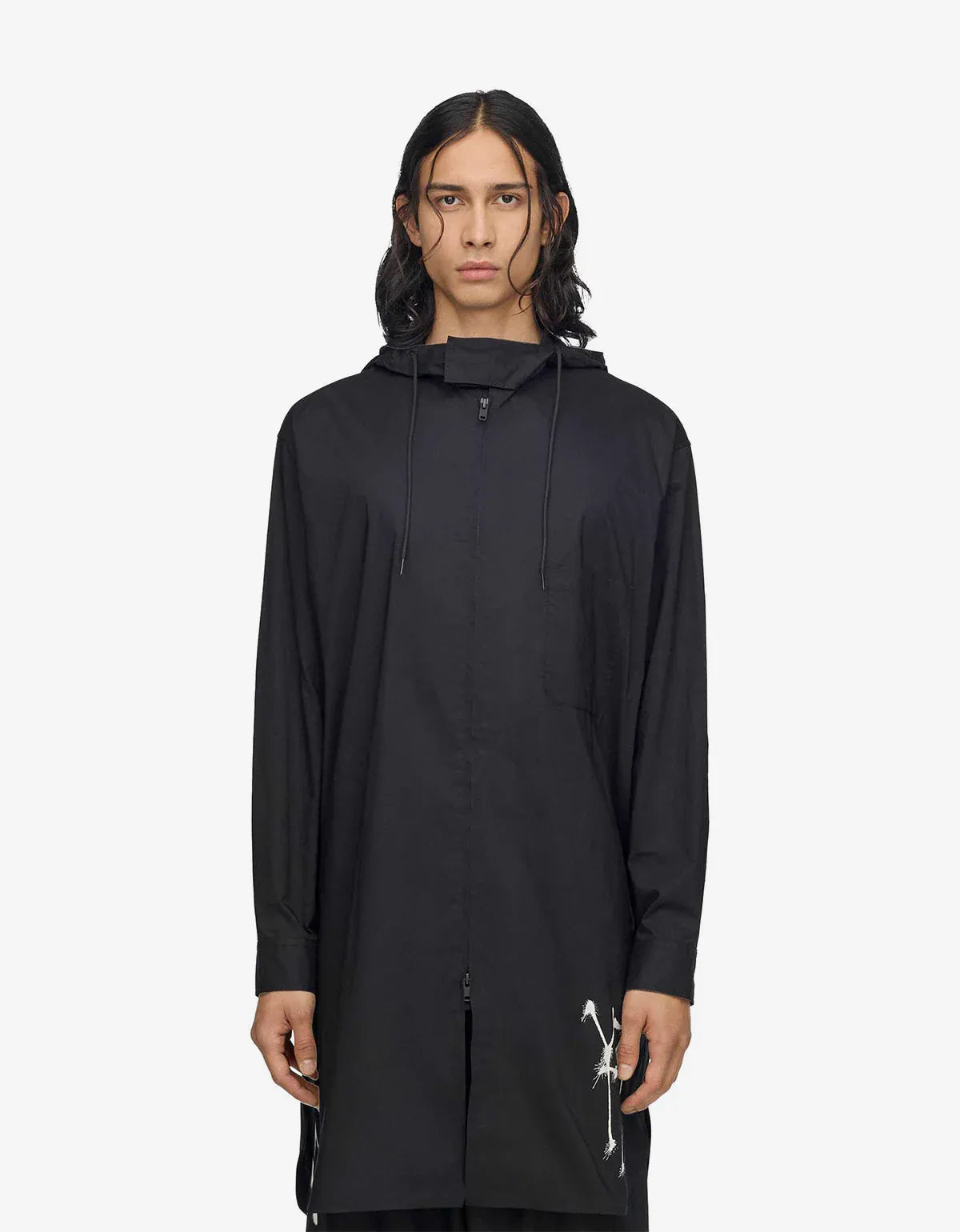 Y-3 Black Chito Graphic Hooded Cotton Shirt KW9622