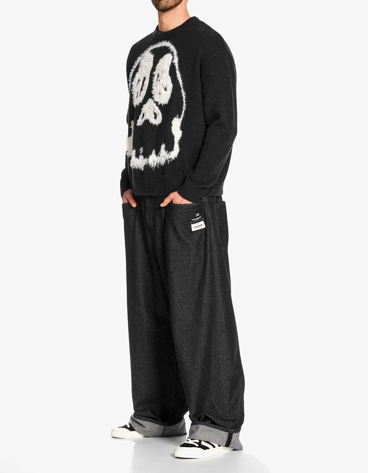 Y-3 Black Chito Graphic Knitted Sweater KR1127