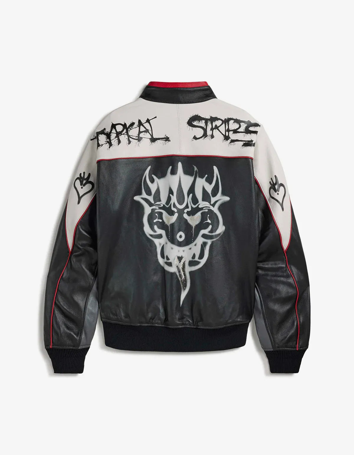 Y-3 Black Chito Graphic Leather Biker Jacket KR3573