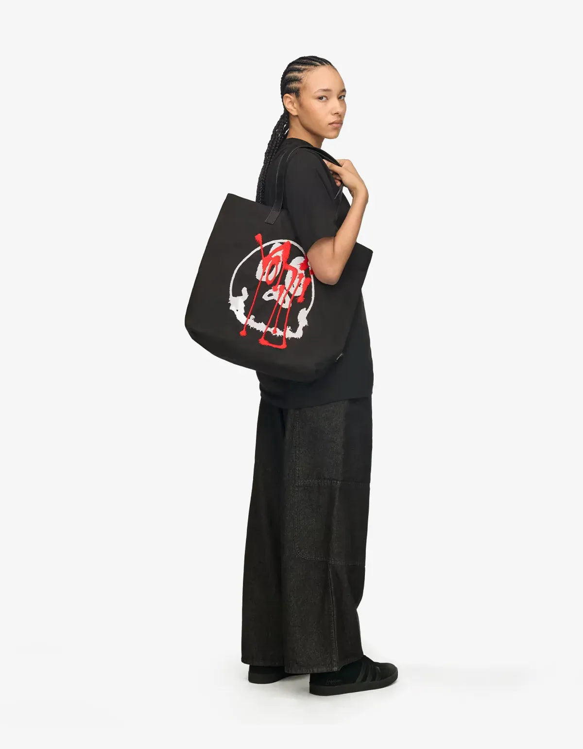Y-3 Black Chito Graphic Tote Bag KW9632