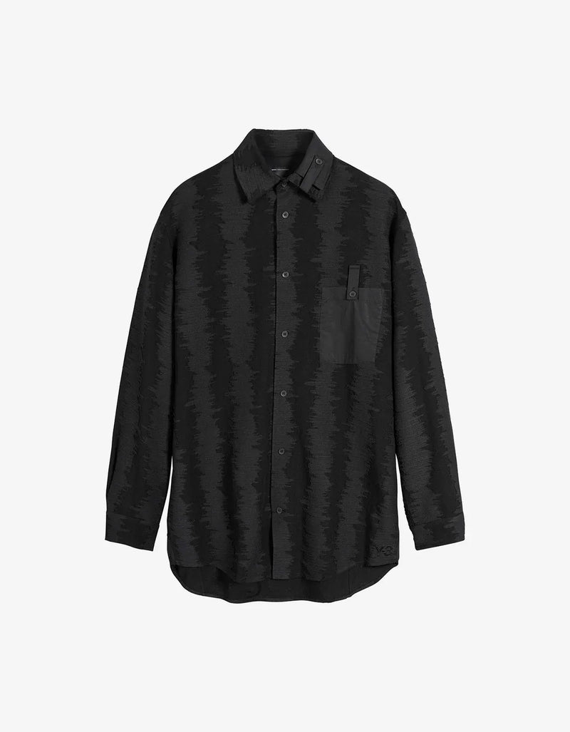  Y-3 Black Deco Stitch Long Sleeve Shirt KQ8562
