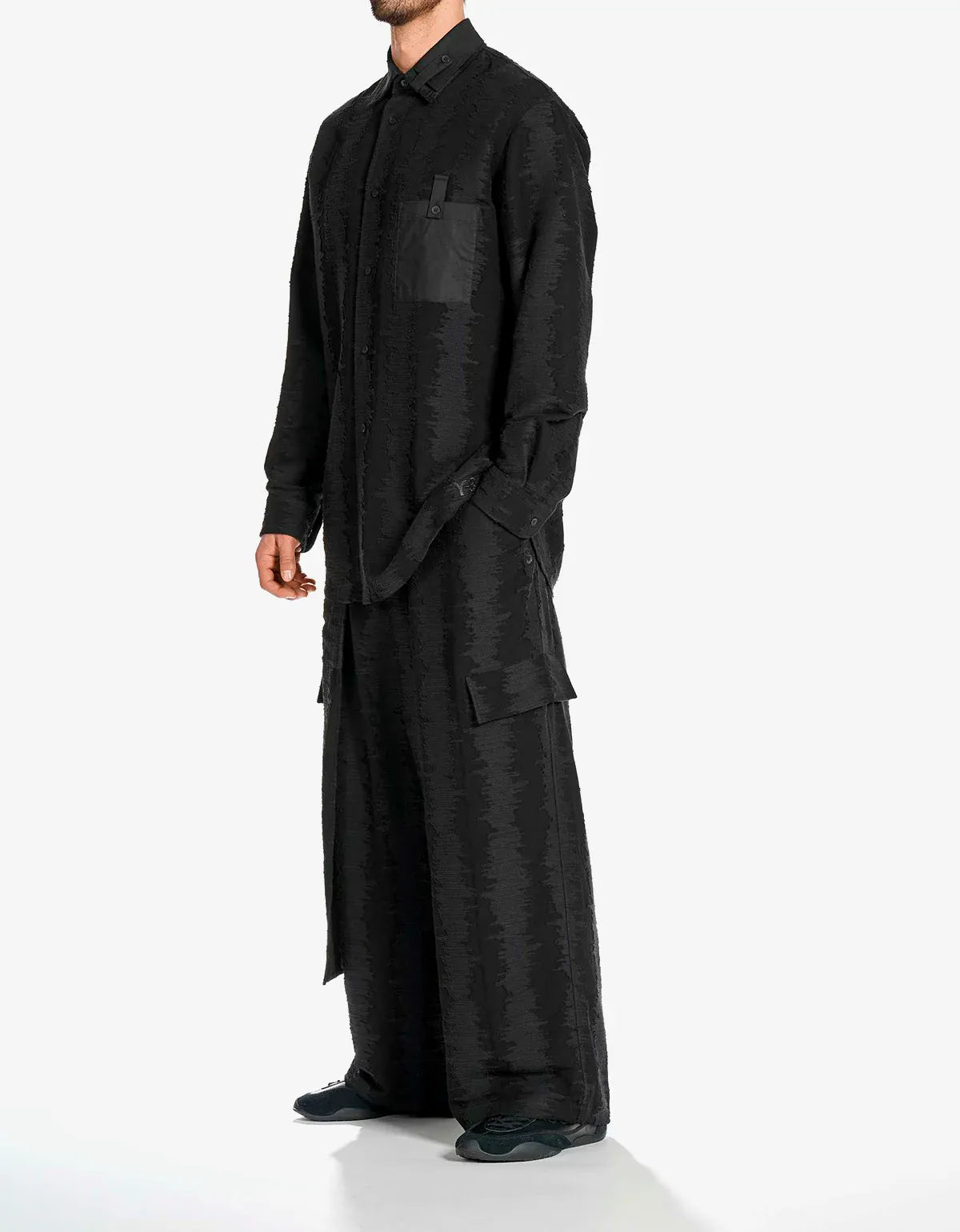  Y-3 Black Deco Stitch Long Sleeve Shirt KQ8562