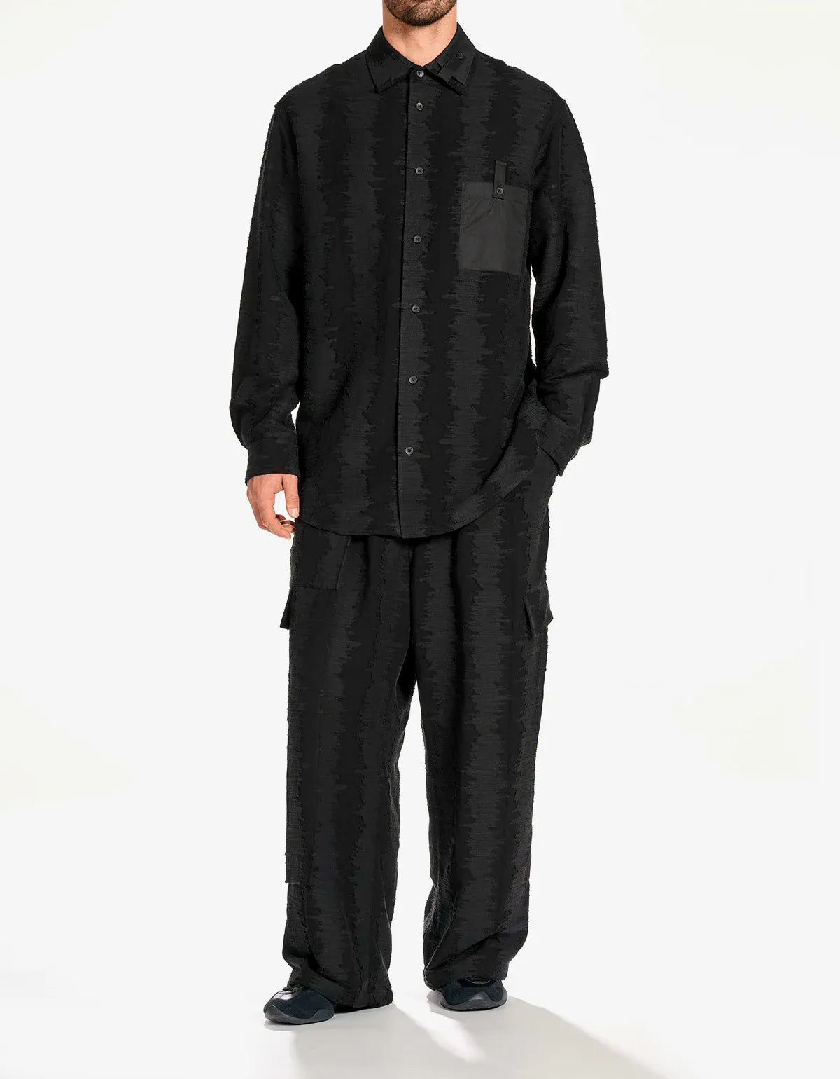  Y-3 Black Deco Stitch Long Sleeve Shirt KQ8562