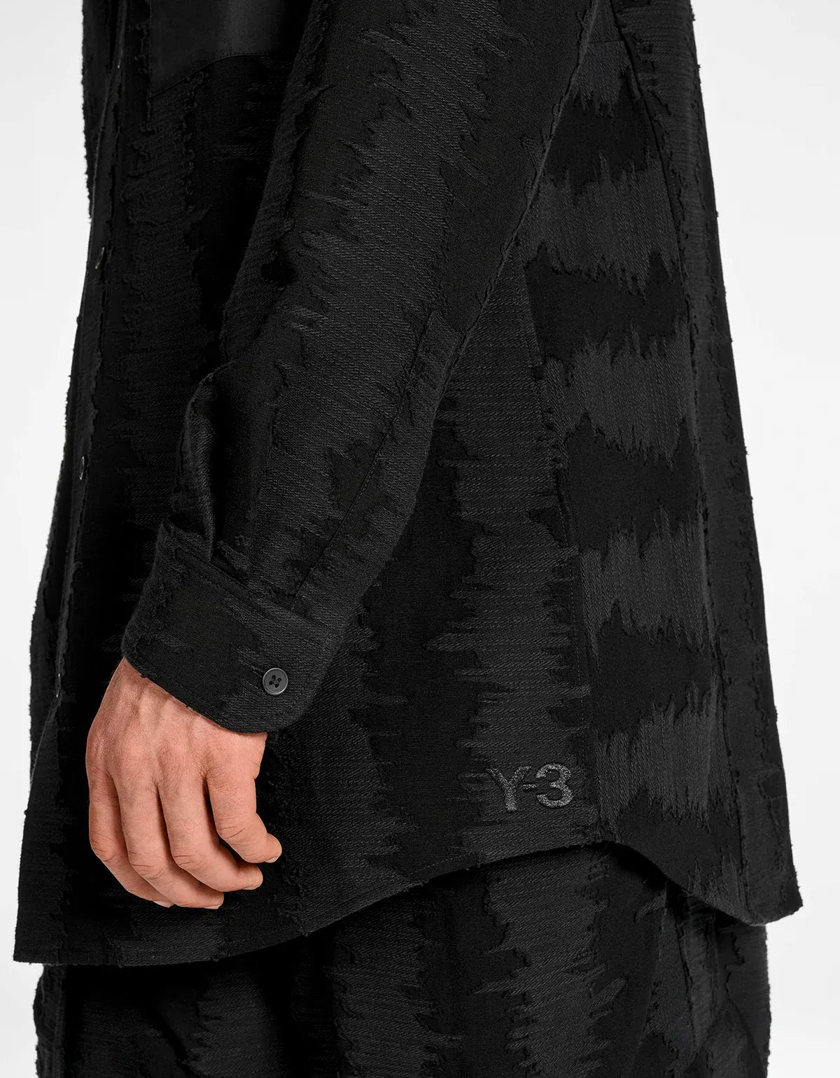  Y-3 Black Deco Stitch Long Sleeve Shirt KQ8562