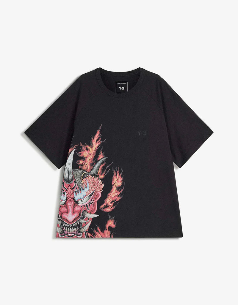 Y-3 Black Graphic Short Sleeve T-Shirt KQ8592