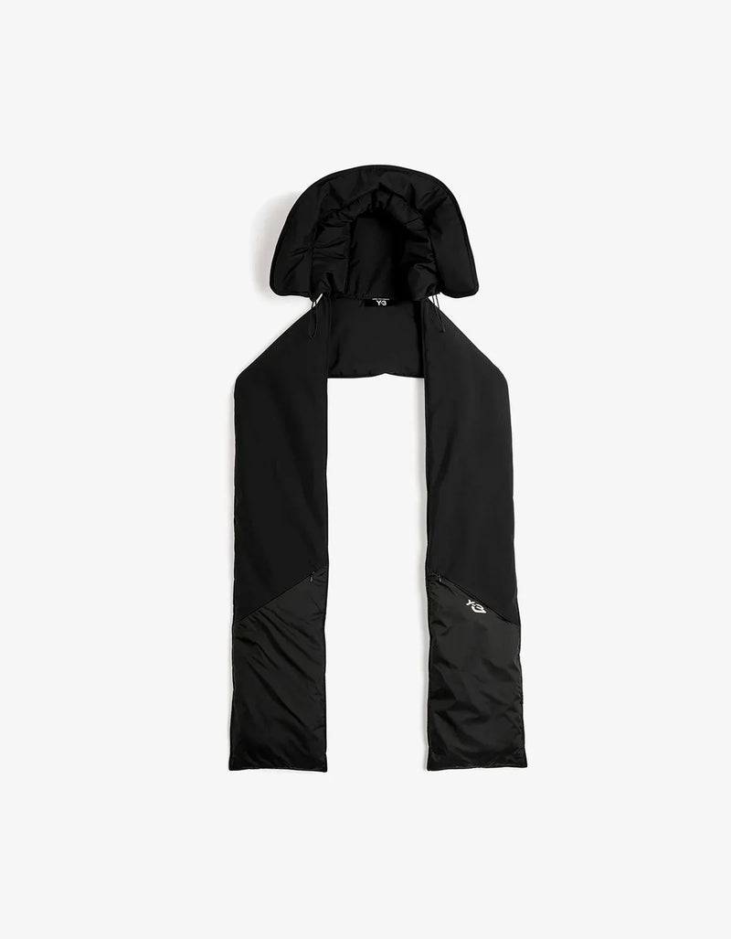 Y-3 Black Padded Hooded Scarf KS8116