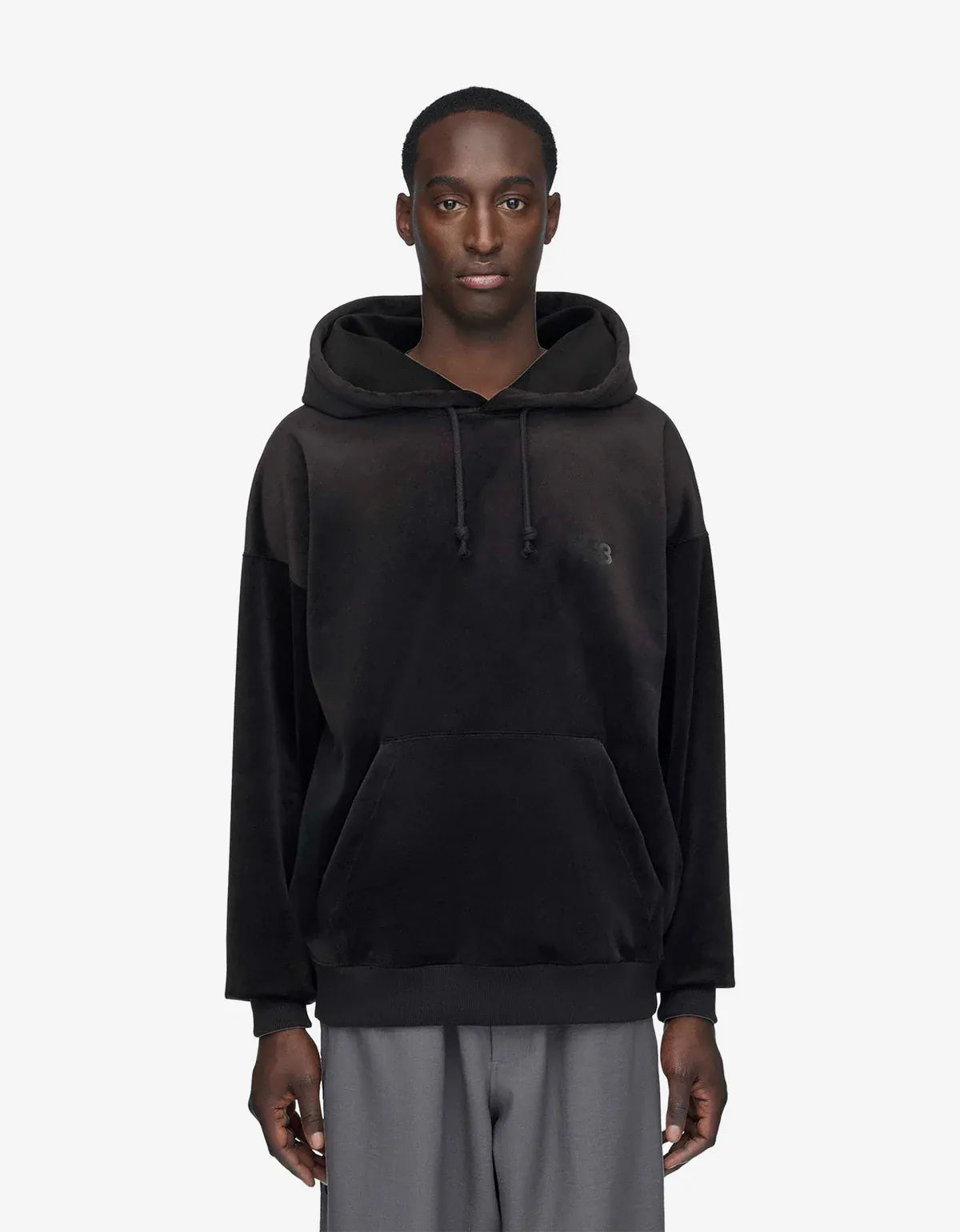 Y-3 Black Velvet Corduroy Hoodie IA4372