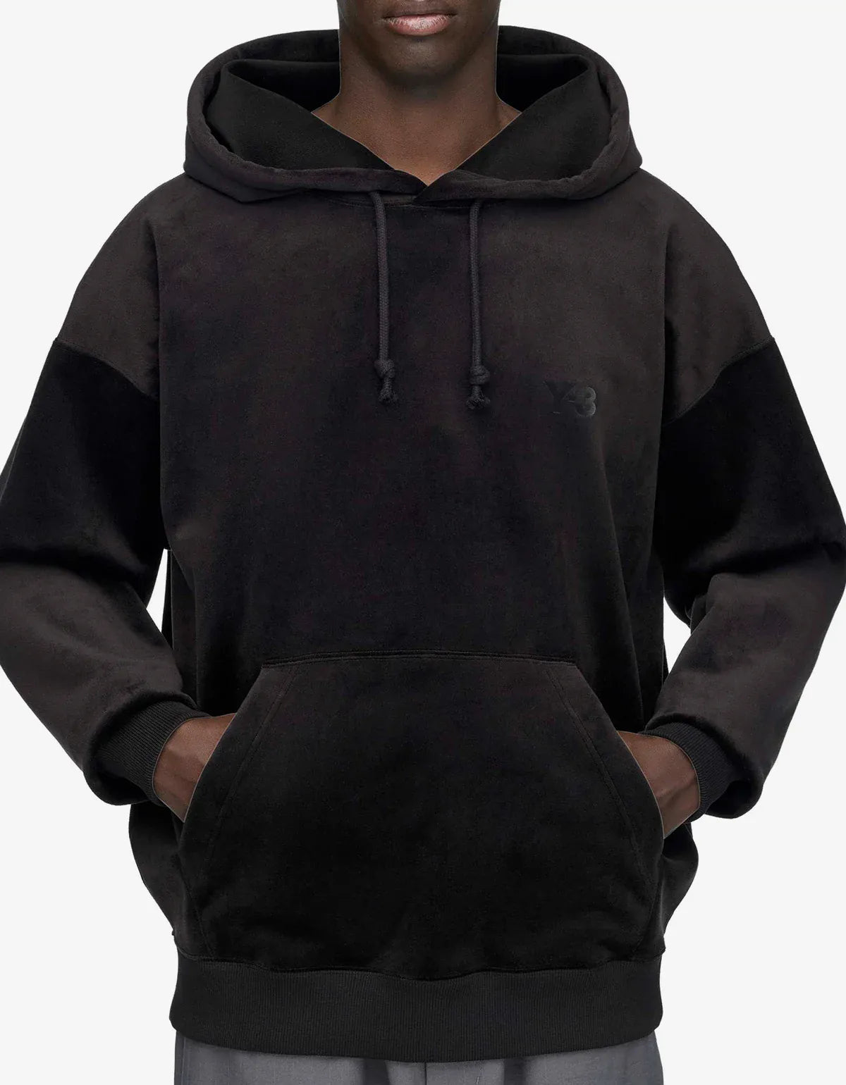 Y-3 Black Velvet Corduroy Hoodie IA4372