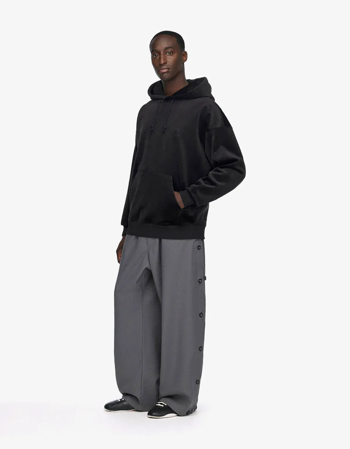 Y-3 Black Velvet Corduroy Hoodie IA4372