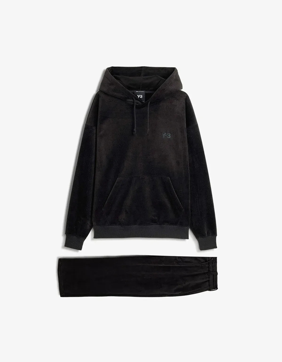 Y-3 Black Velvet Corduroy Hoodie & Pants