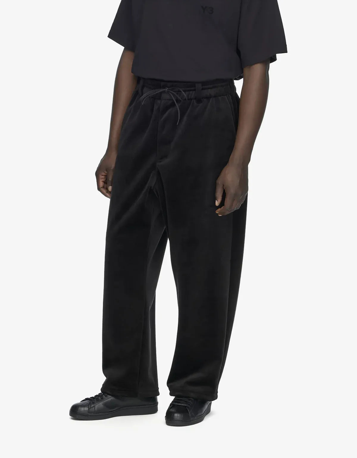 Y-3 Black Velvet Corduroy Track Pants KT1374