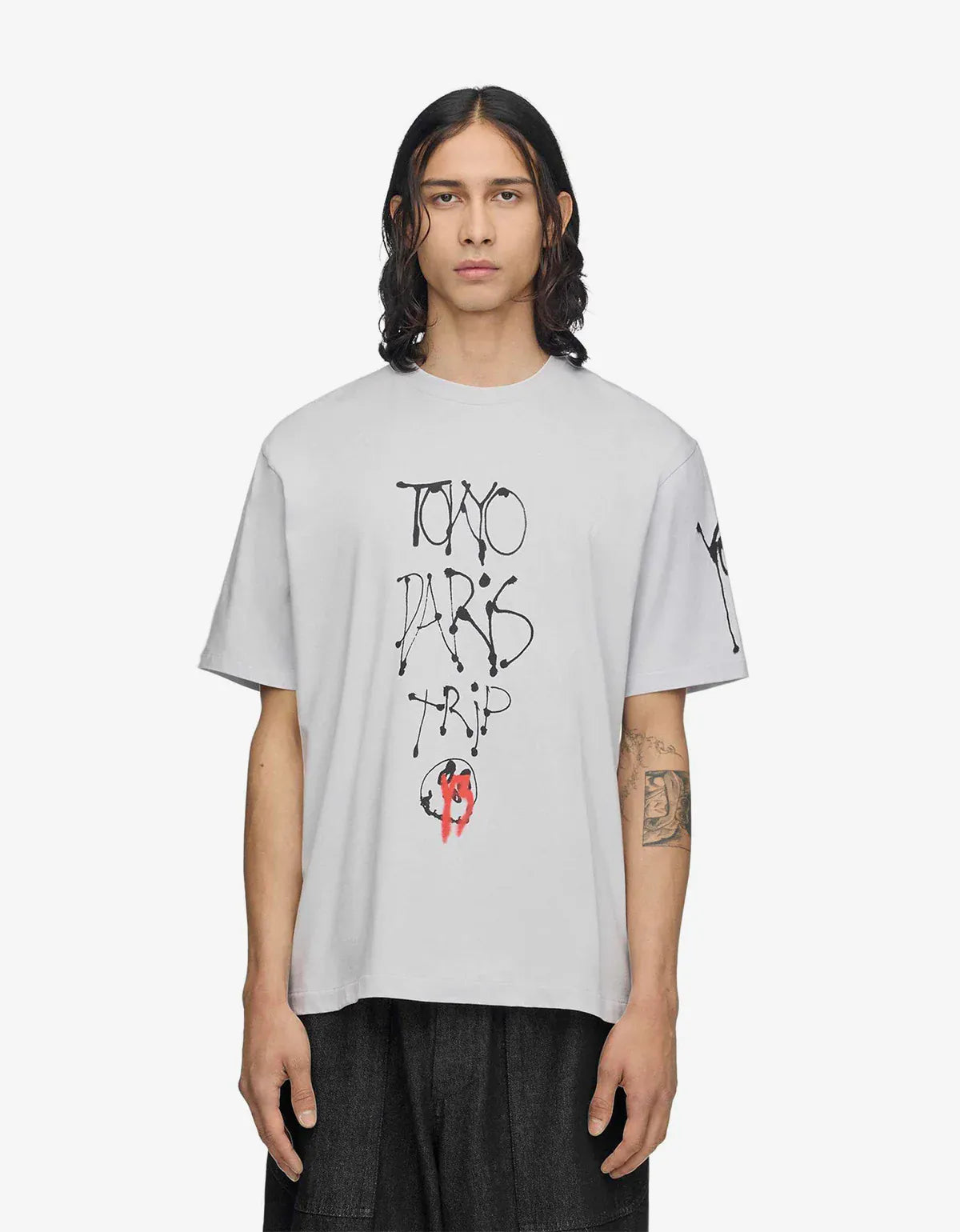 Y-3 Grey Chito City Graphic T-Shirt KX3816