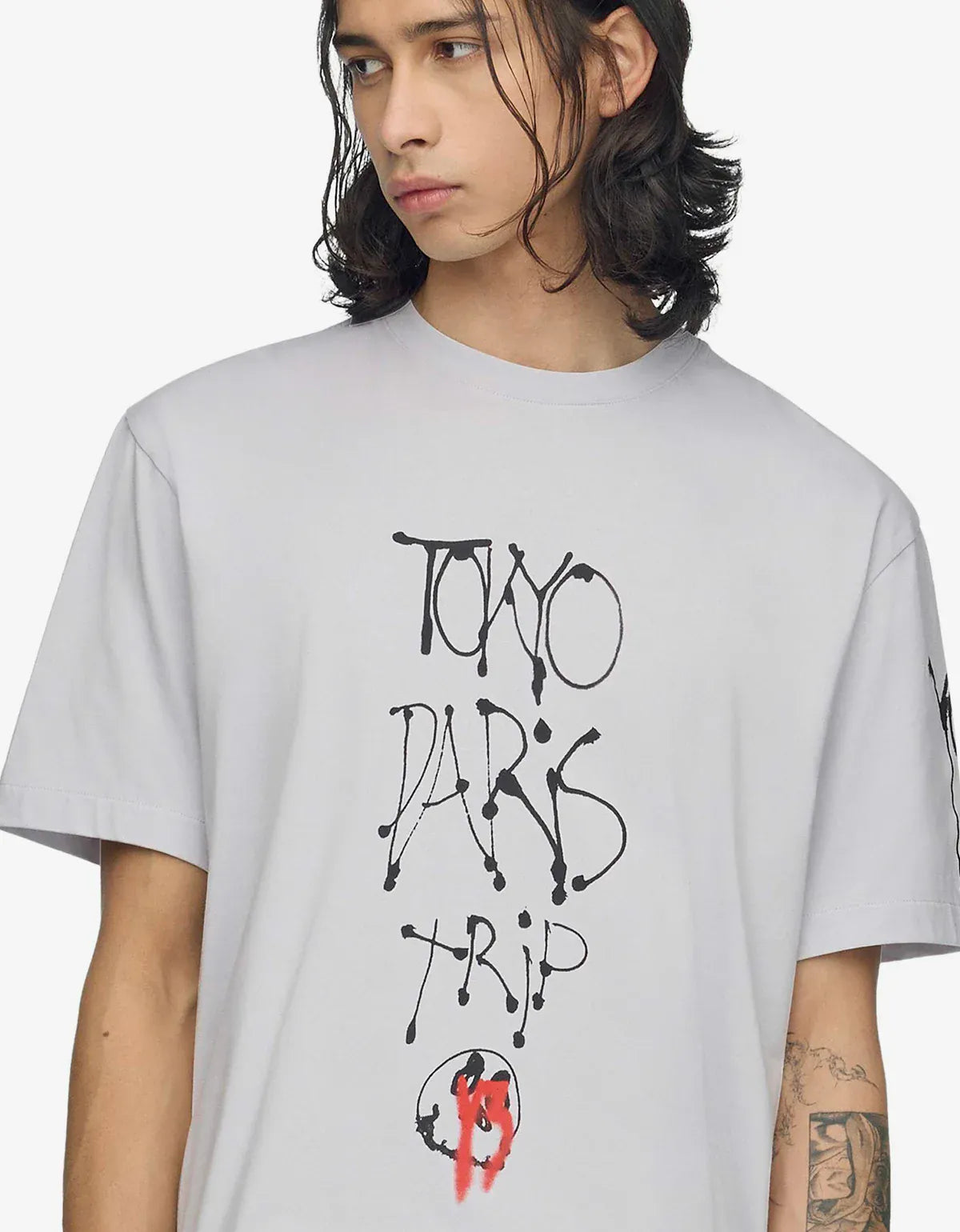 Y-3 Grey Chito City Graphic T-Shirt KX3816