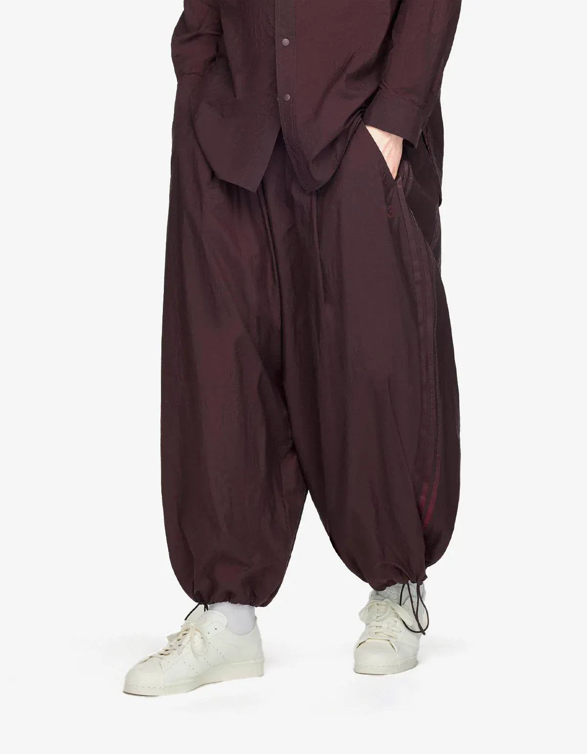 Y-3 Night Red Gradient 3-Stripes Nylon Wide Pants KU2267