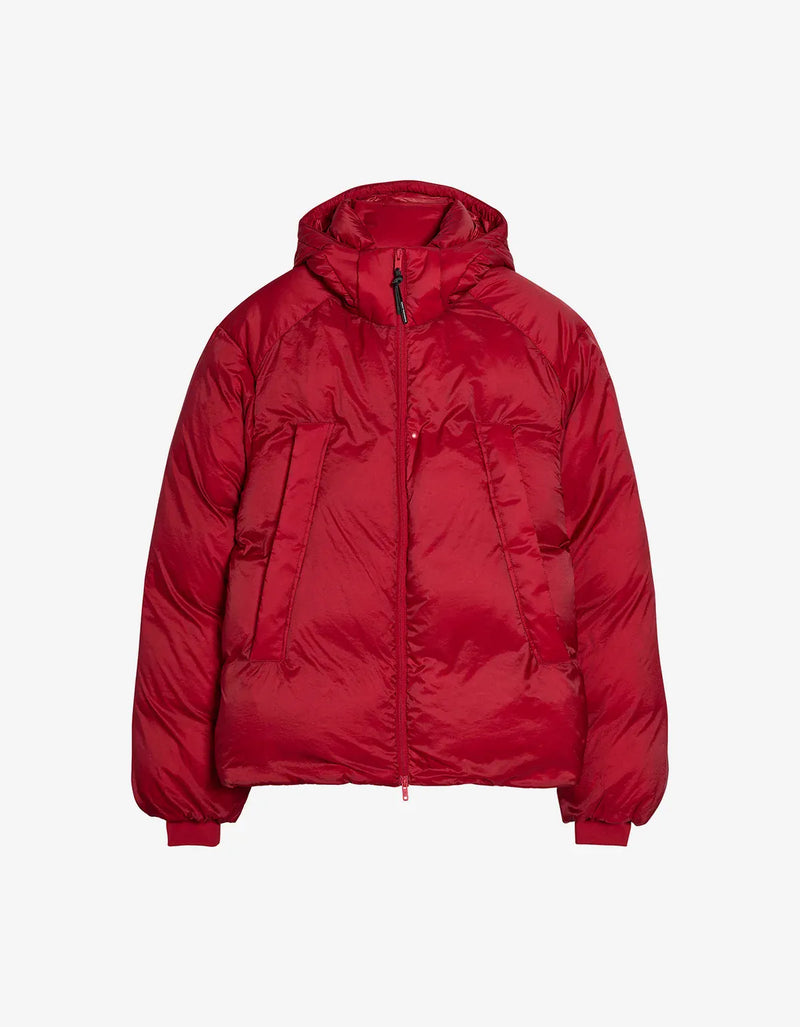Y-3 Red Hooded Puffer Jacket KU2190