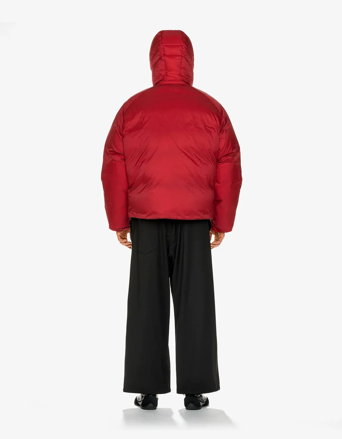 Y-3 Red Hooded Puffer Jacket KU2190
