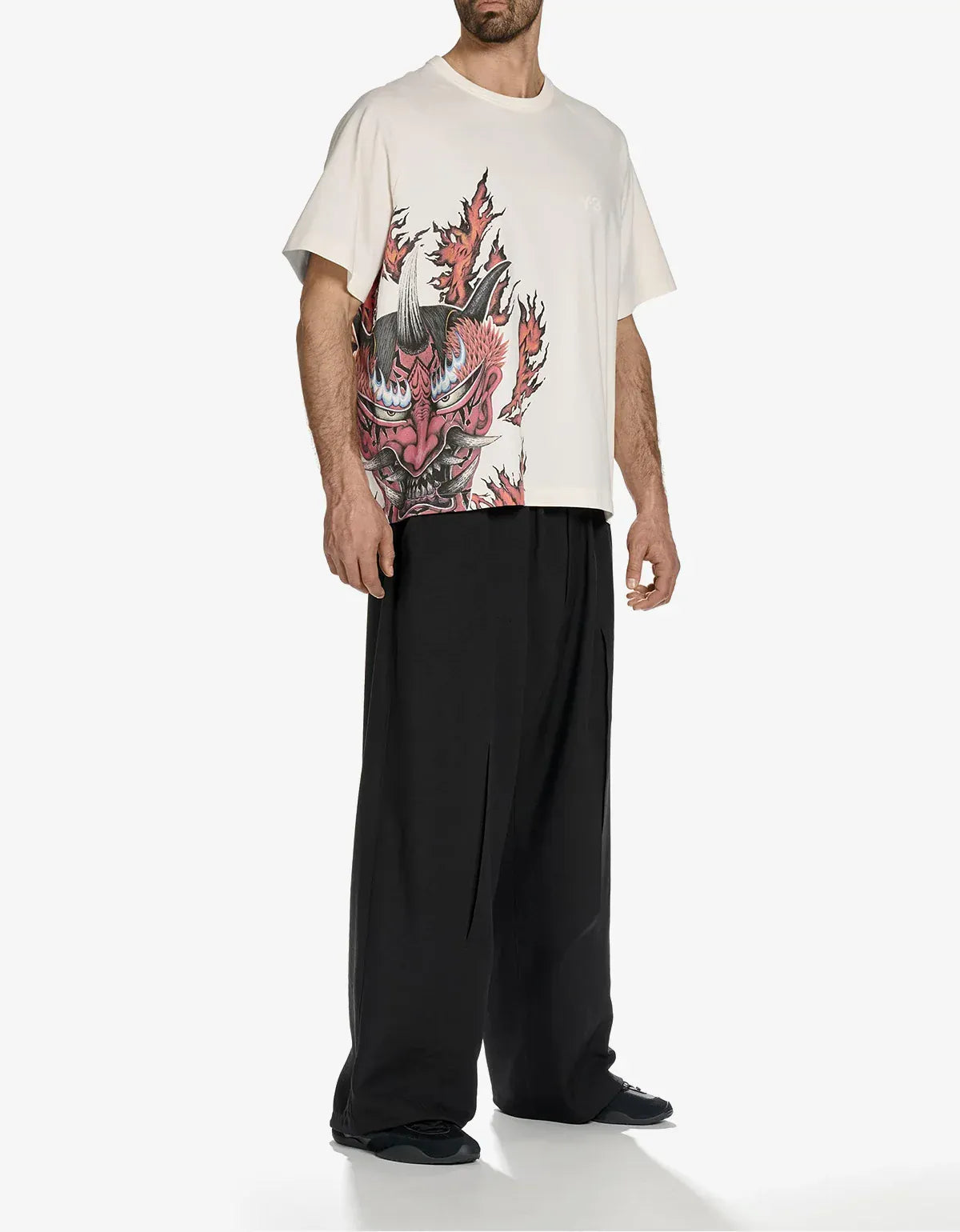 Y-3 White Graphic Short Sleeve T-Shirt KU2200
