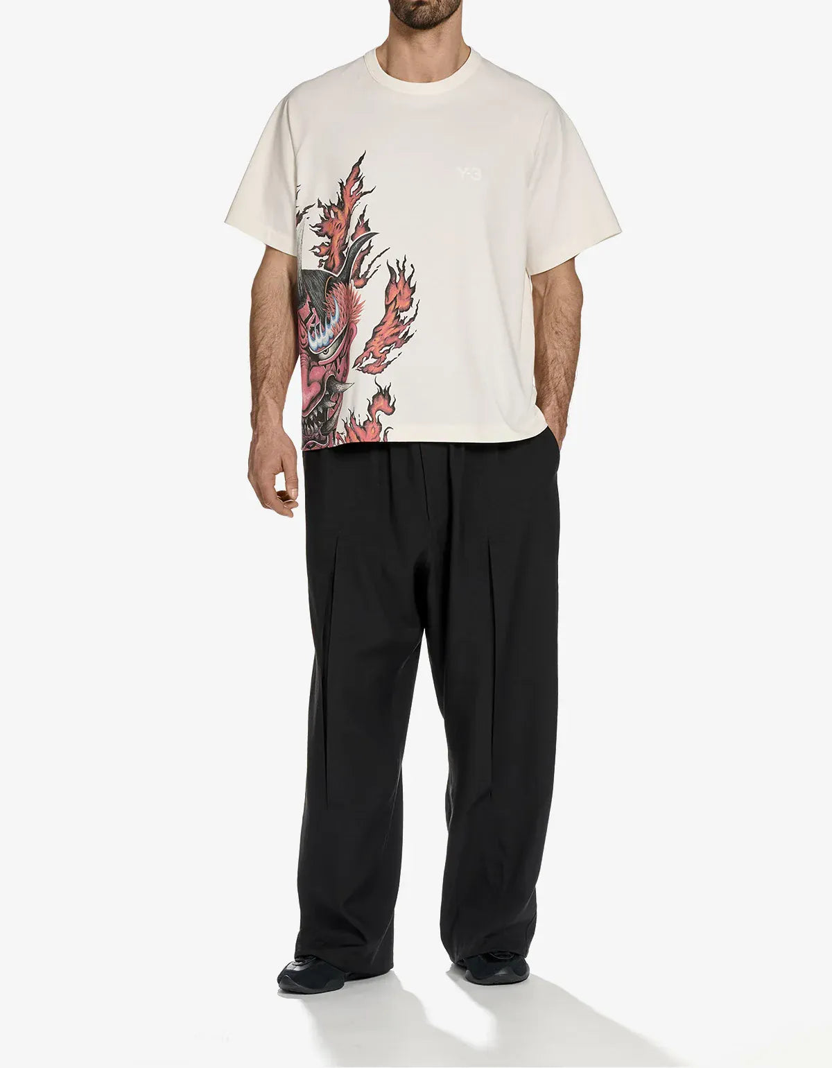 Y-3 White Graphic Short Sleeve T-Shirt KU2200