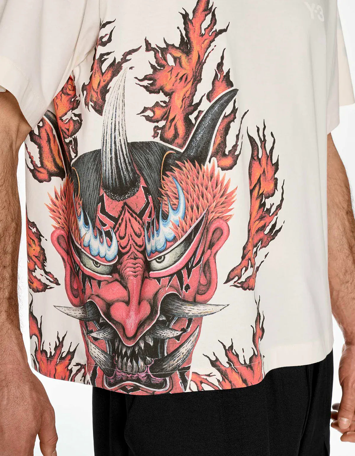 Y-3 White Graphic Short Sleeve T-Shirt KU2200