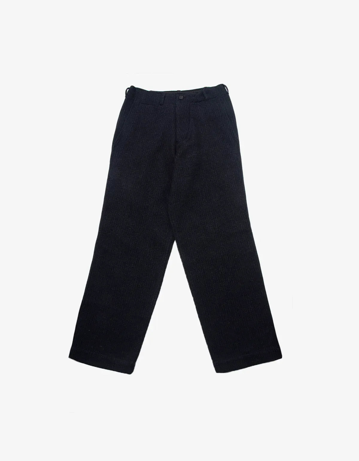 Y’s For Men Black Heavy Gauge Tonal Pinstripe Trousers