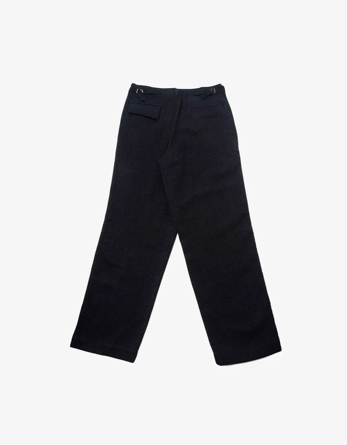 Y’s For Men Black Heavy Gauge Tonal Pinstripe Trousers