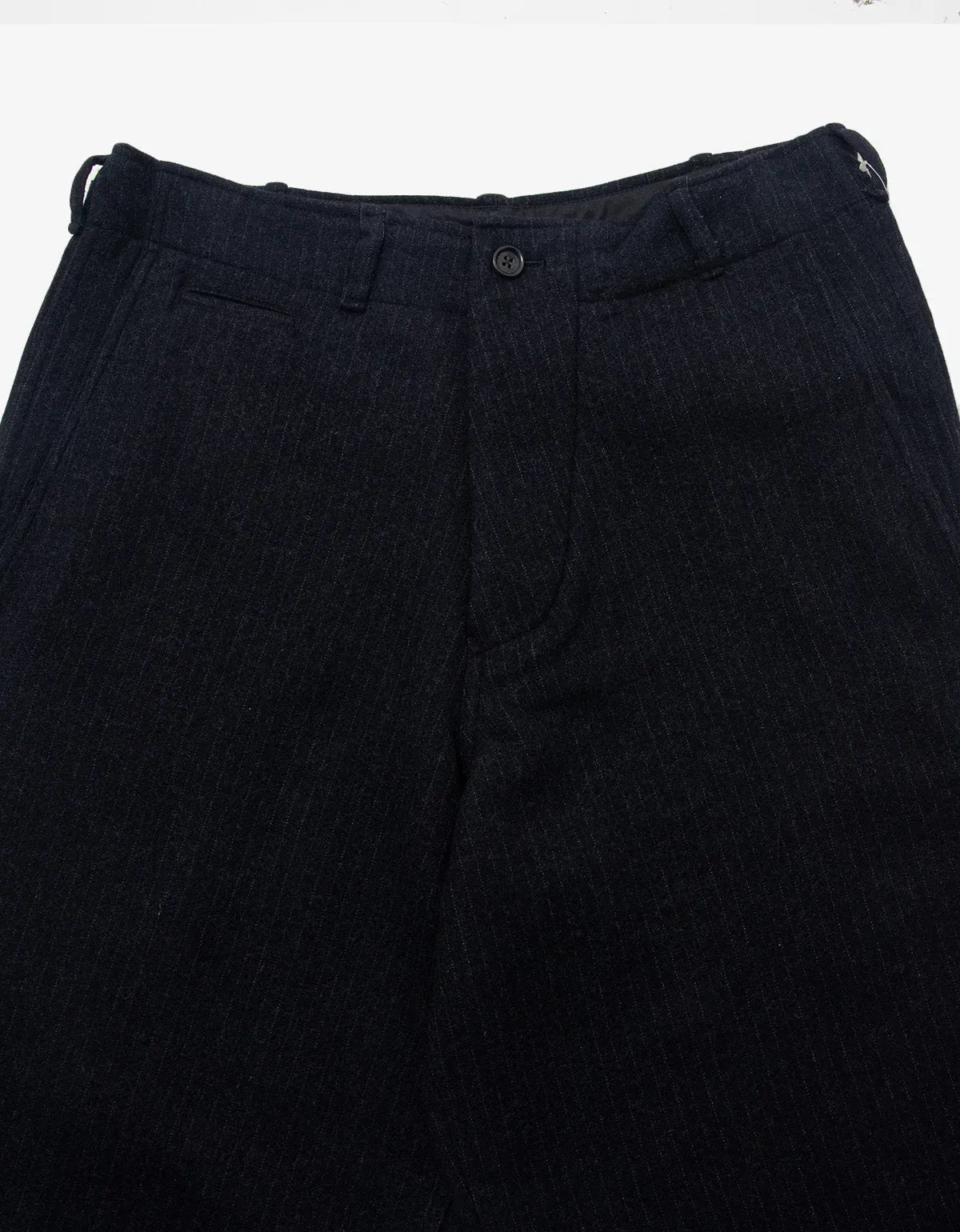 Y’s For Men Black Heavy Gauge Tonal Pinstripe Trousers