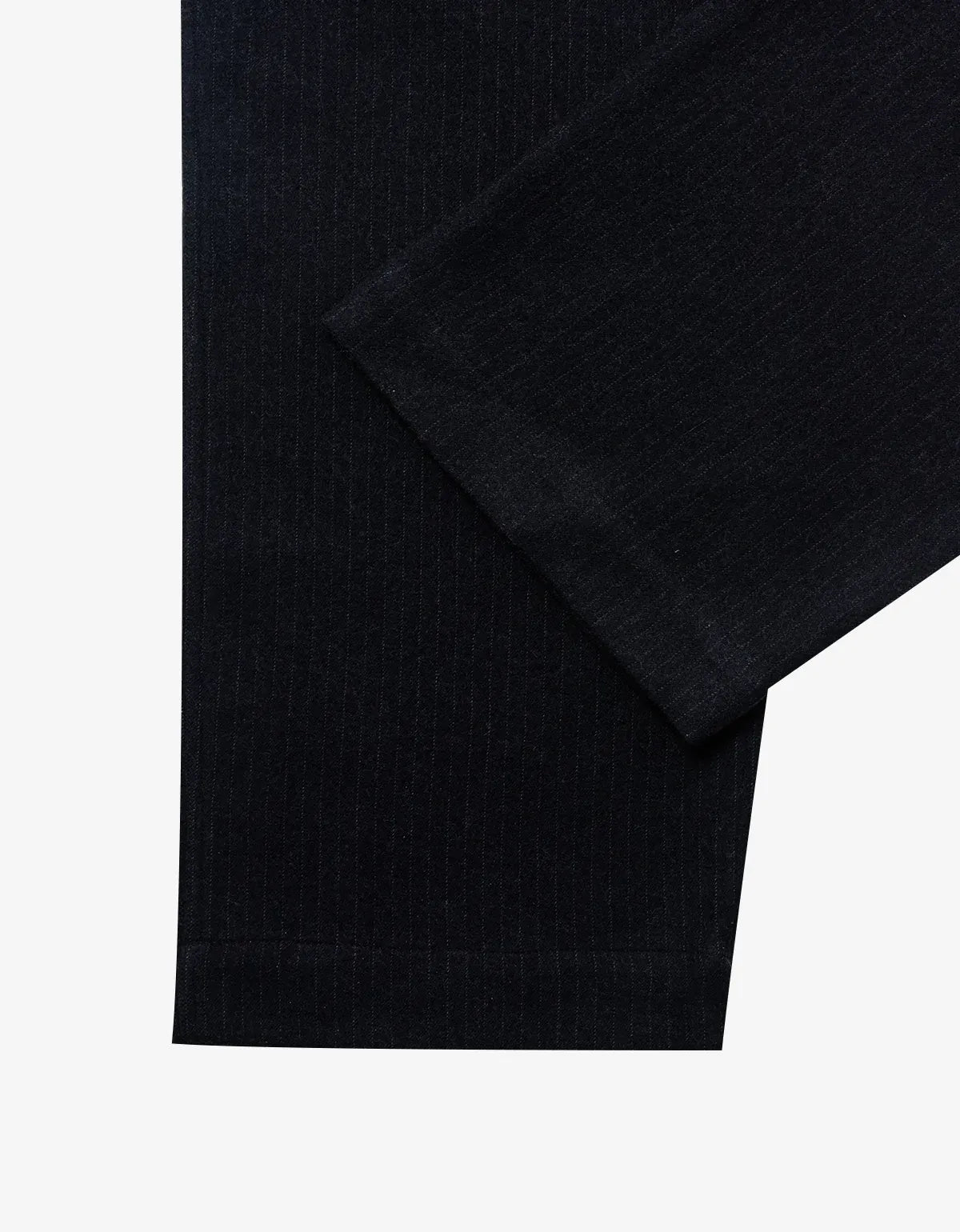 Y’s For Men Black Heavy Gauge Tonal Pinstripe Trousers
