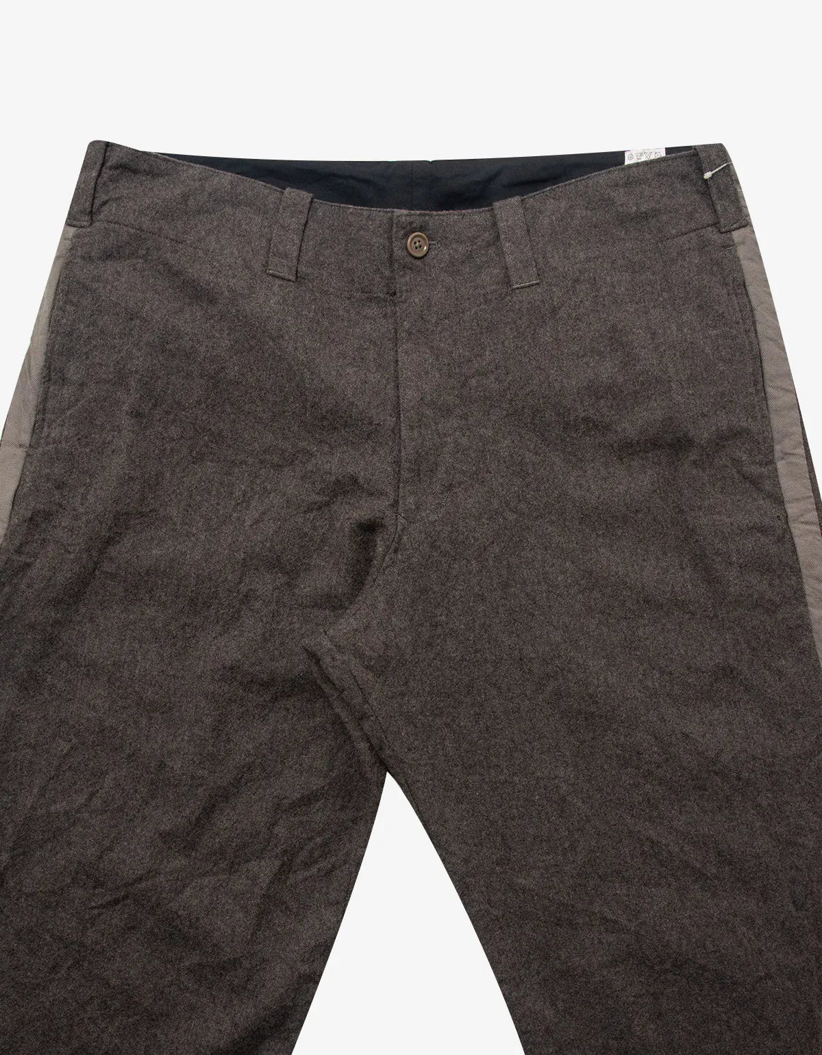 Y's For Men Brown Light Wool Military Stripe Trousers MU-P17-110