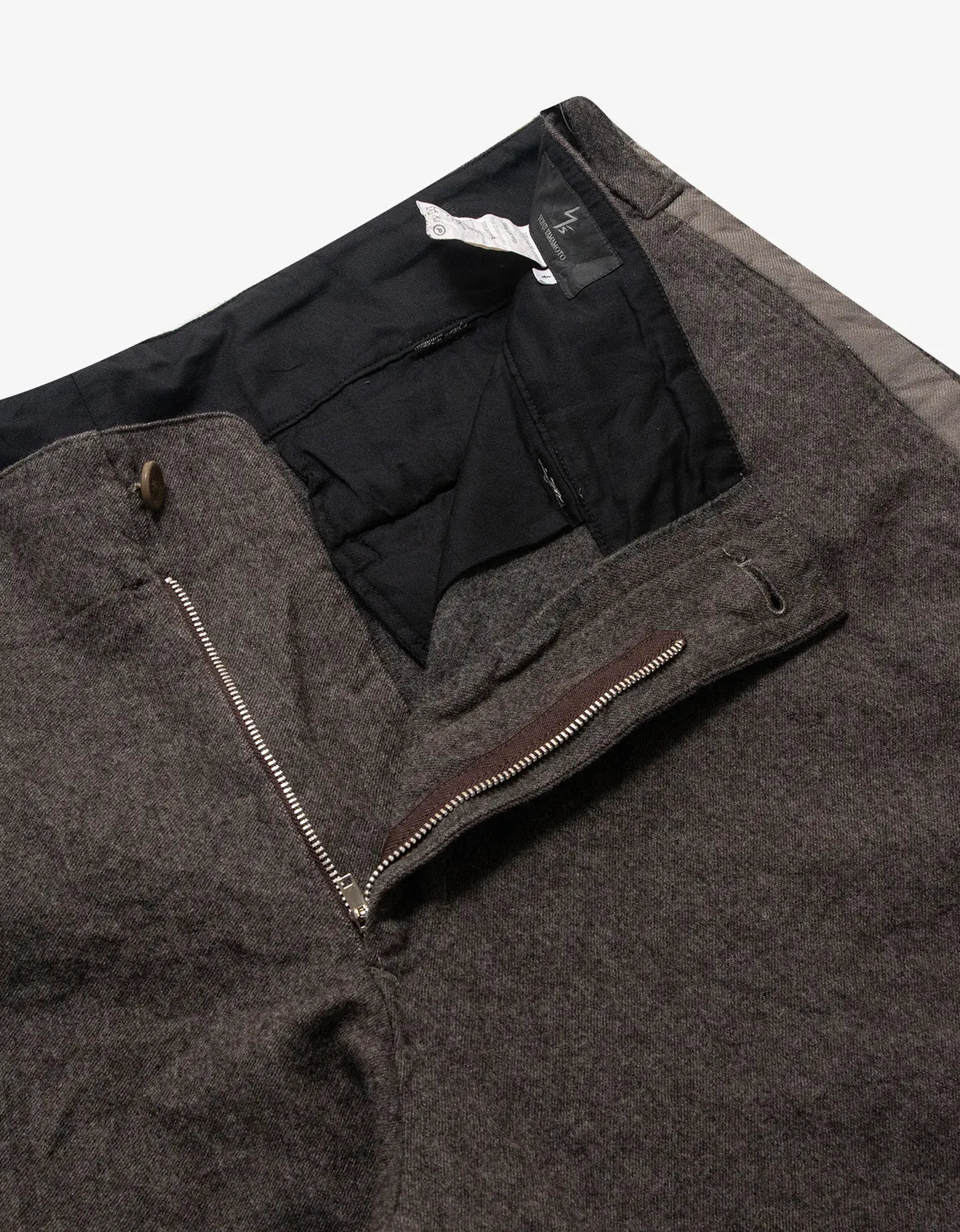 Y's For Men Brown Light Wool Military Stripe Trousers MU-P17-110