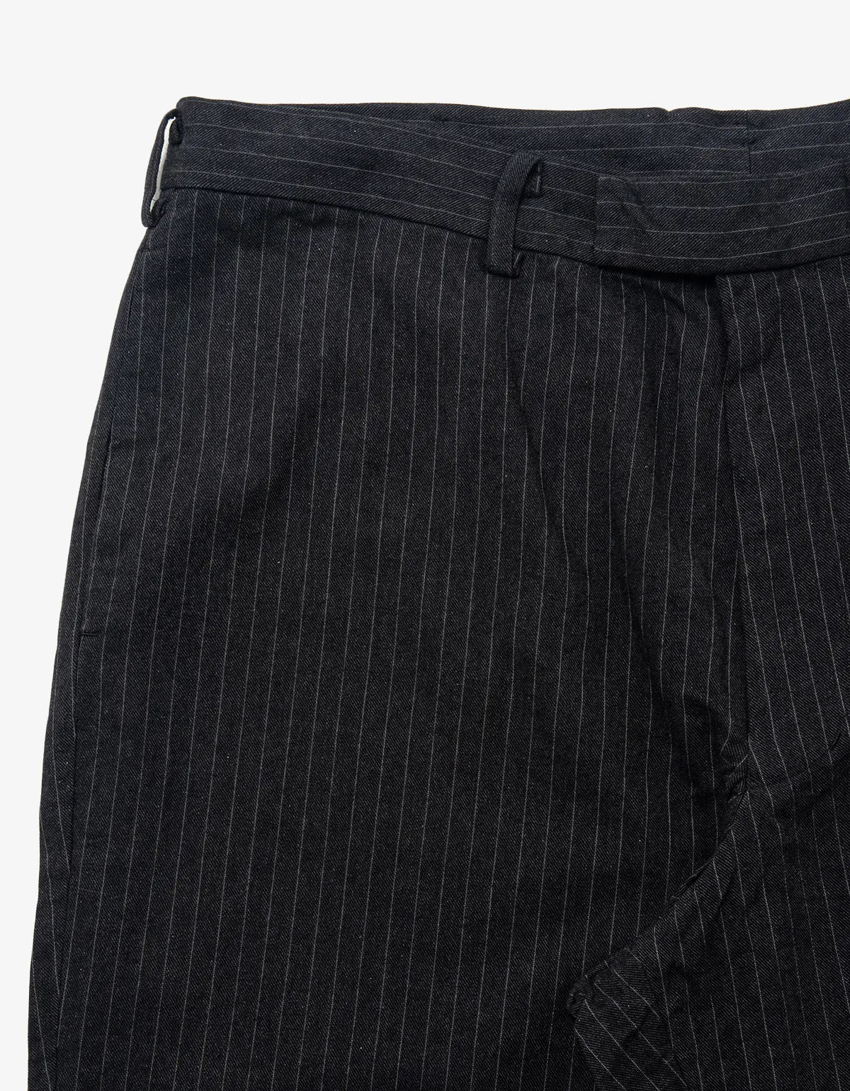 Y’s For Men Charcoal Grey Wool Flannel Pinstripe Trousers MU-P16-032-1