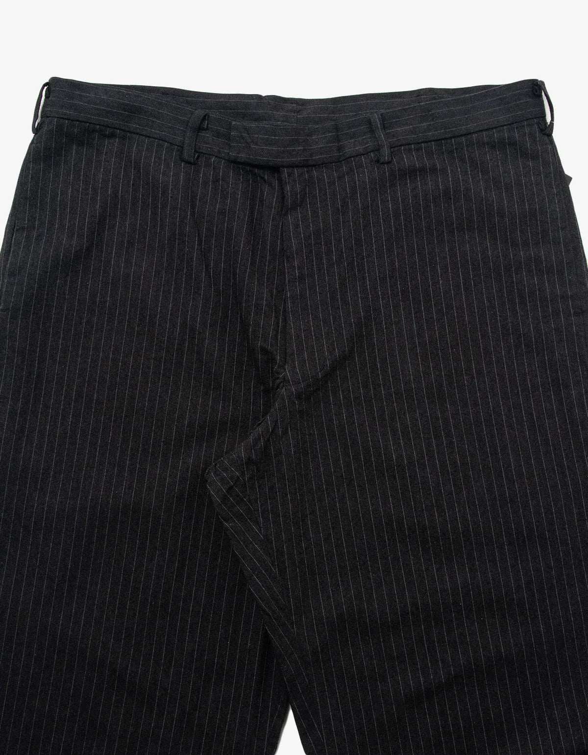 Y’s For Men Charcoal Grey Wool Flannel Pinstripe Trousers MU-P16-032-1