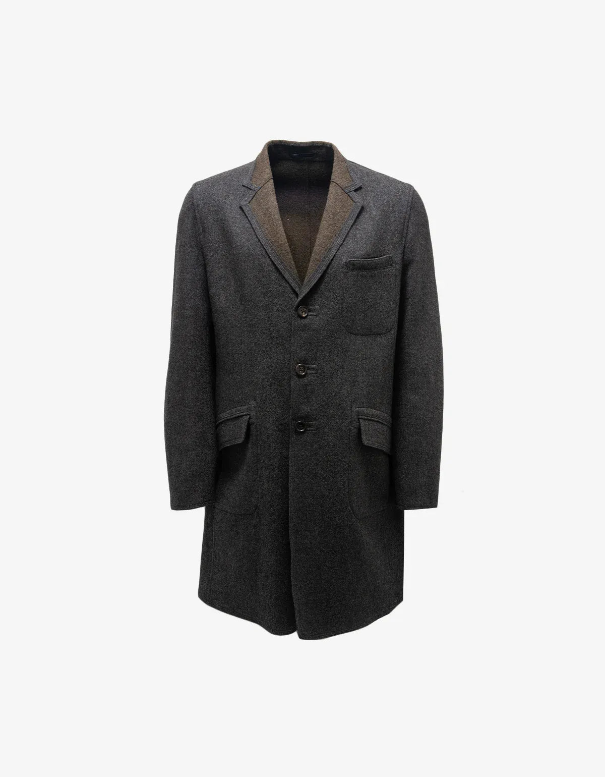 Y's Yohji Yamamoto Grey Wool Overcoat MJ-J07-103
