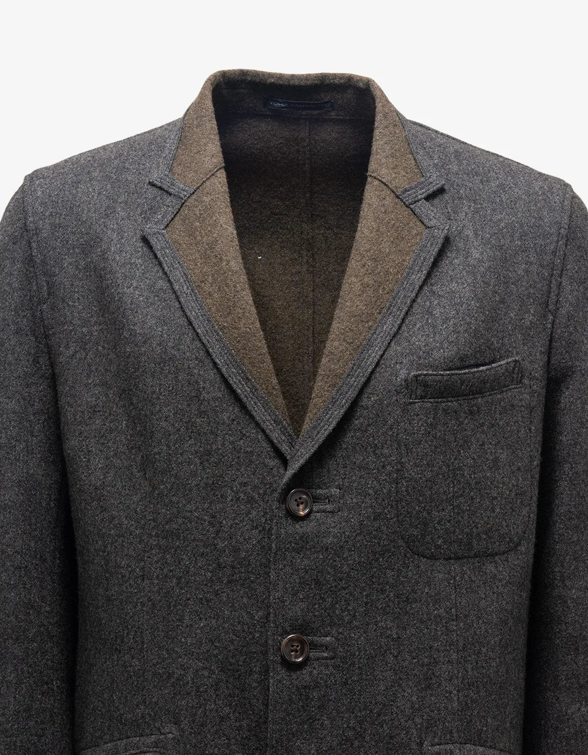 Y's Yohji Yamamoto Grey Wool Overcoat MJ-J07-103