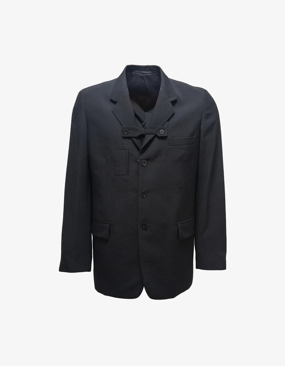 Yohji Yamamoto Black 3-Button Multi-Pocket Blazer HB-J22-120-1
