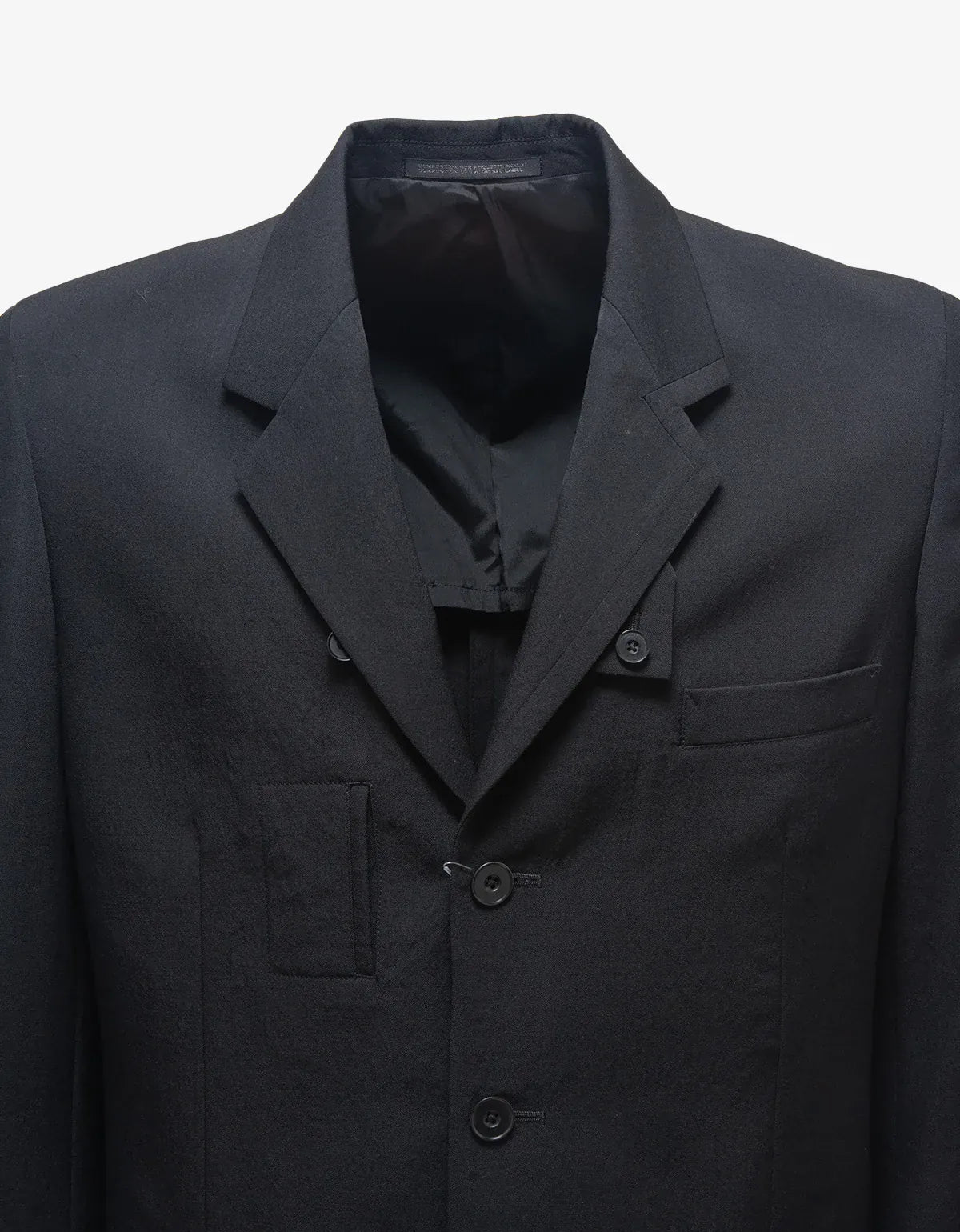 Yohji Yamamoto Black 3-Button Multi-Pocket Blazer HB-J22-120-1