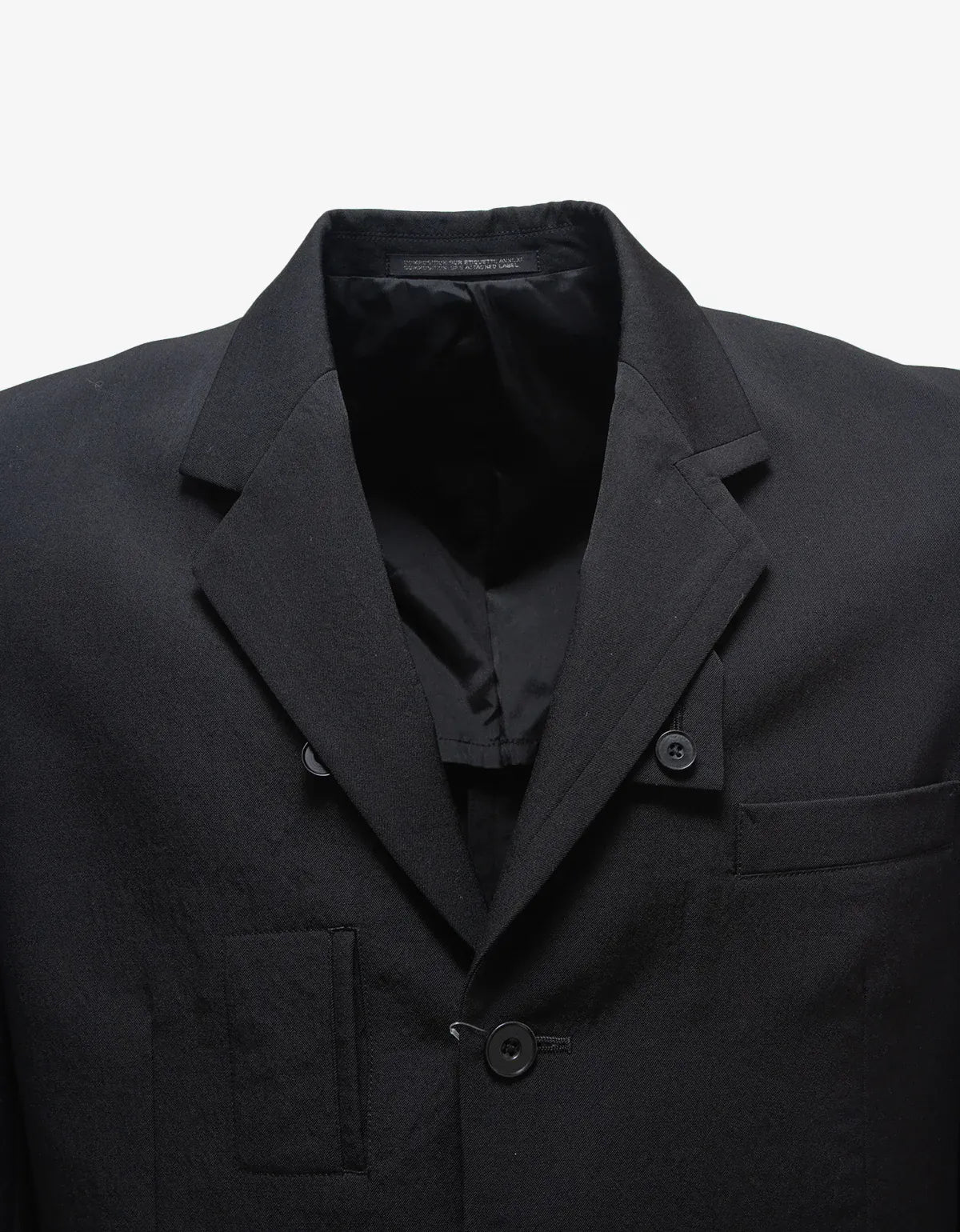 Yohji Yamamoto Black 3-Button Multi-Pocket Blazer HB-J22-120-1