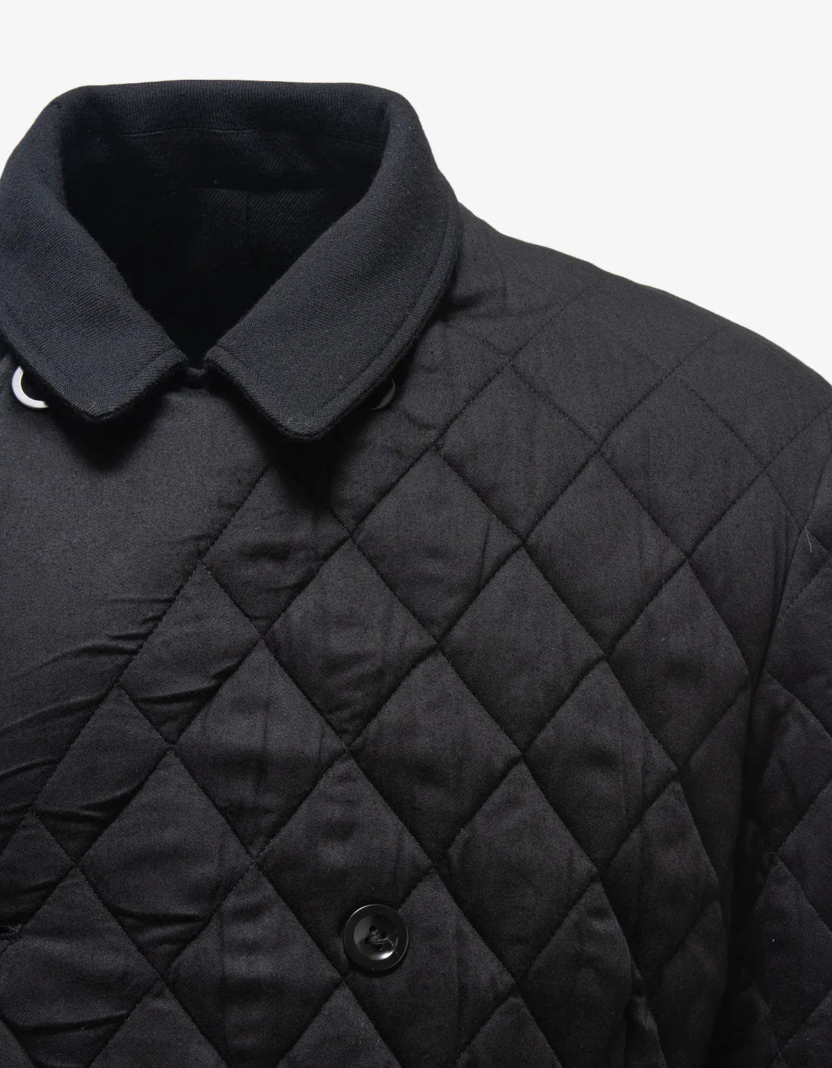 Yohji Yamamoto Black Double Breasted Quilted Coat HT-J05-803-1