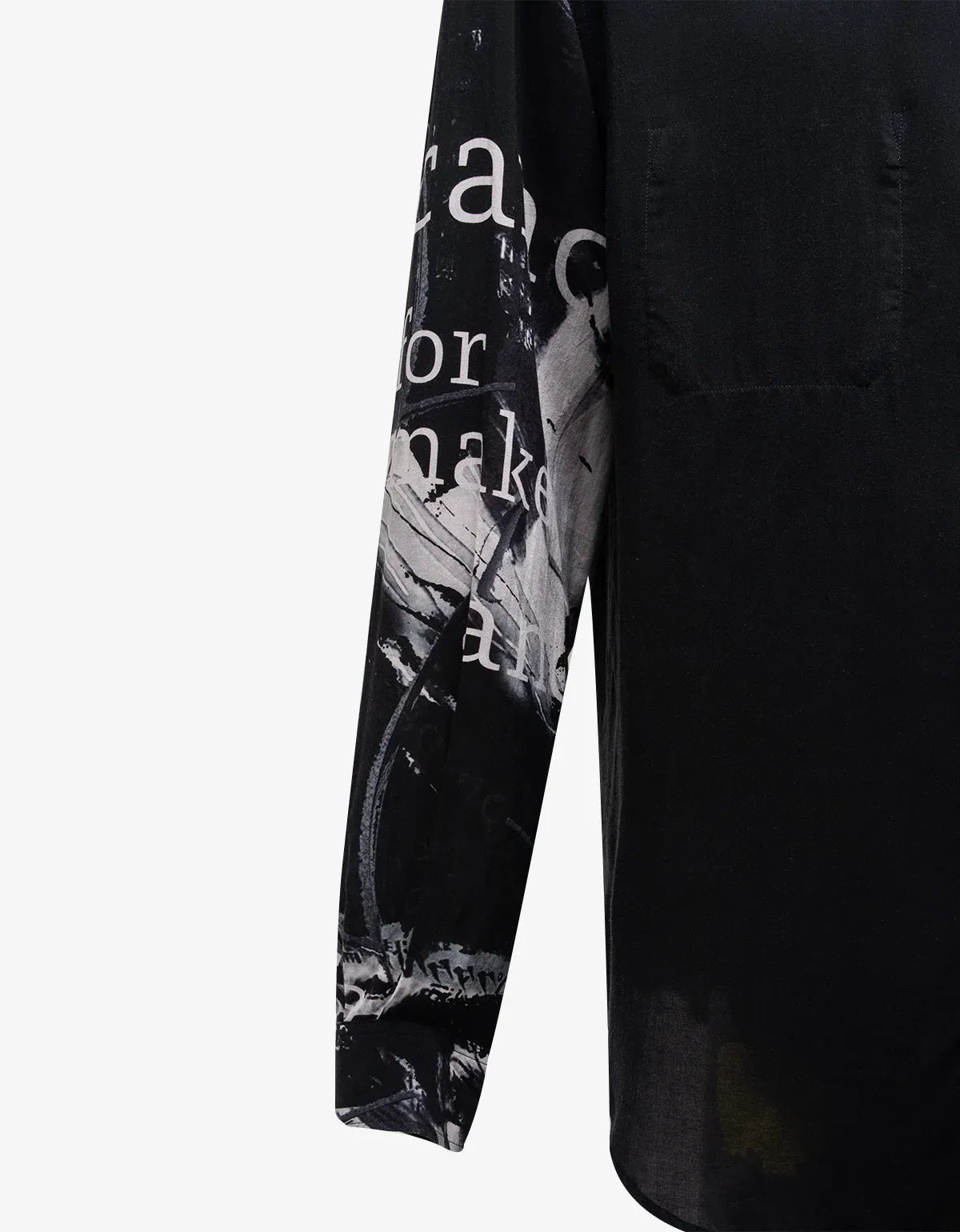 Yohji Yamamoto Black Hannya Mask Yohji Print Shirt