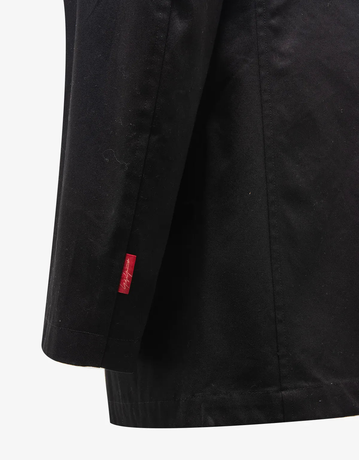 Yohji Yamamoto Black Red Tab Double-Breasted Peacoat HB-J26-0698-1