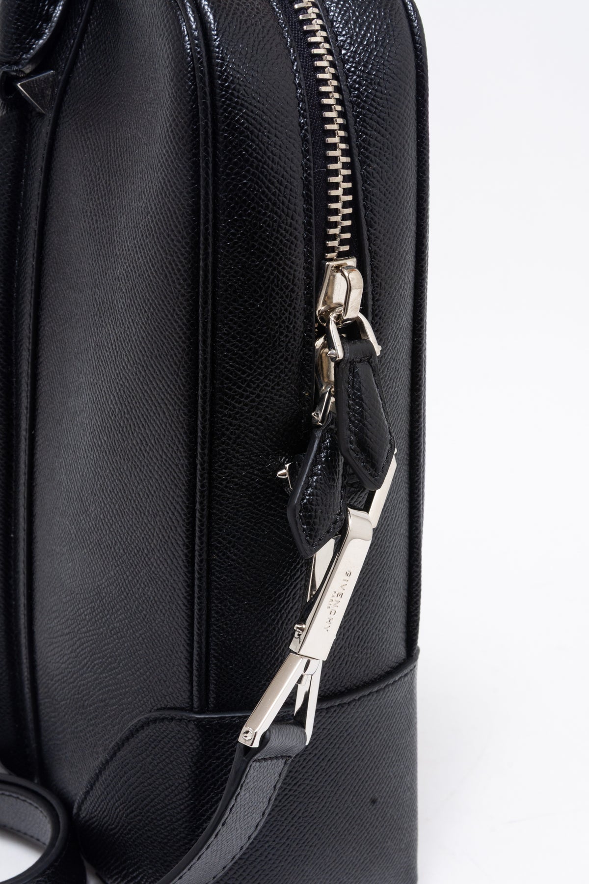 Black Leather Briefcase with Shoulder Strap