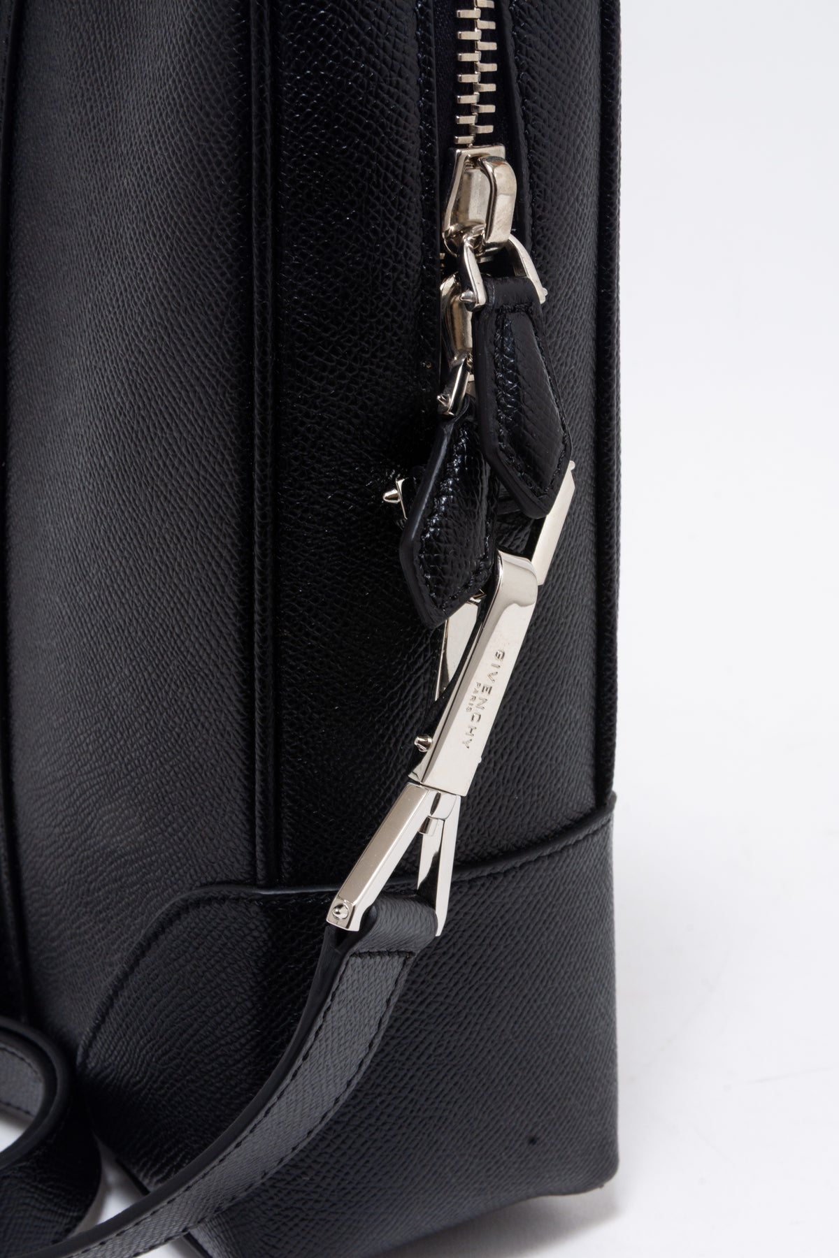 Black Leather Briefcase with Shoulder Strap