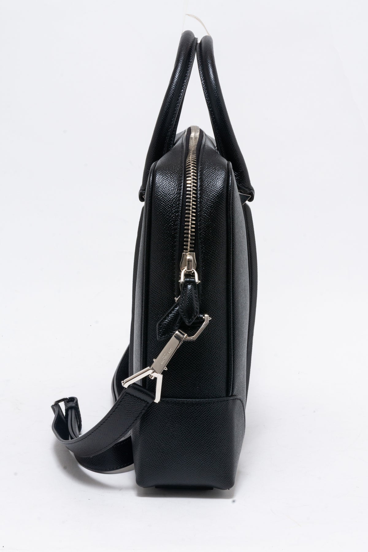 Black Leather Briefcase with Shoulder Strap