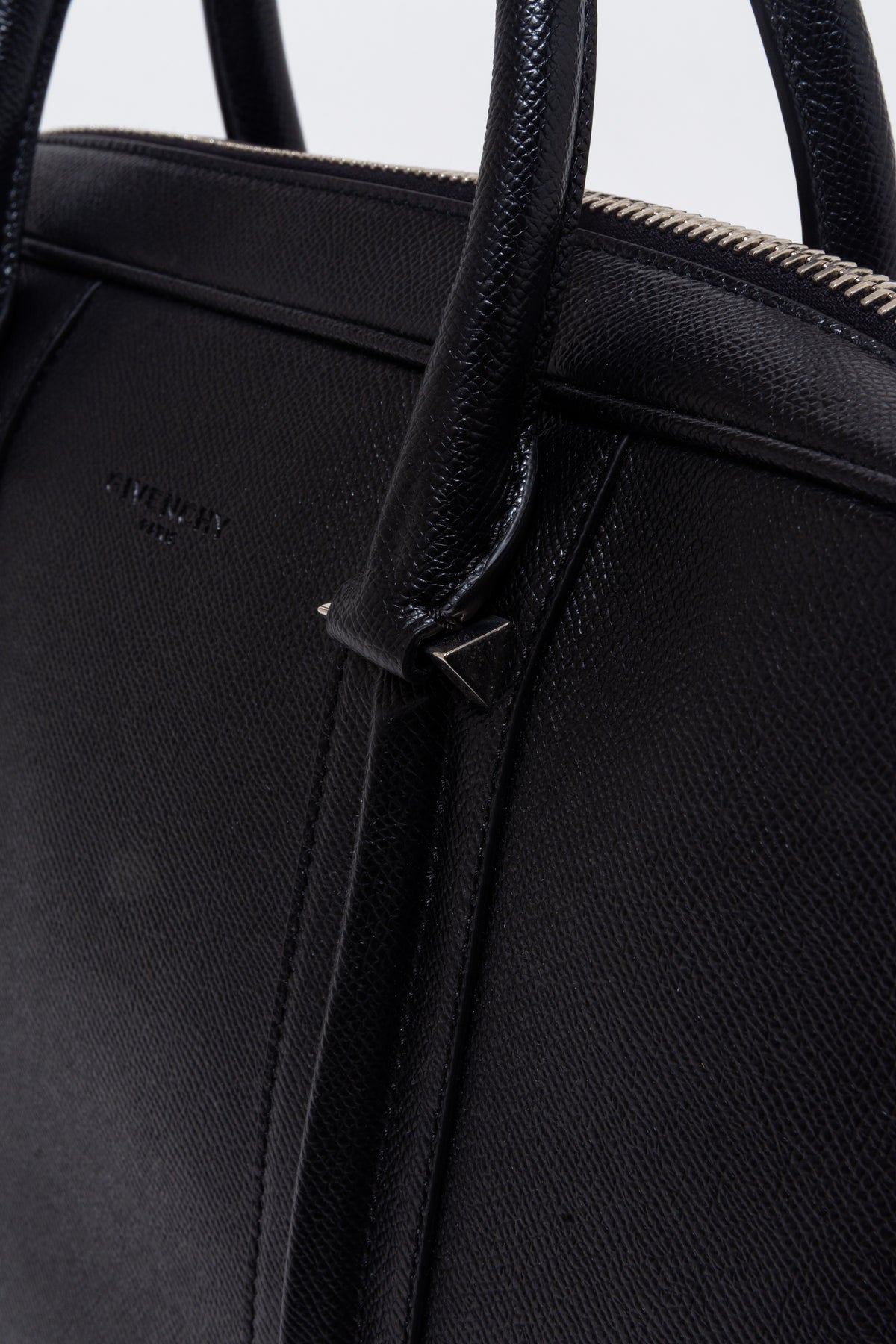 Black Leather Briefcase with Shoulder Strap