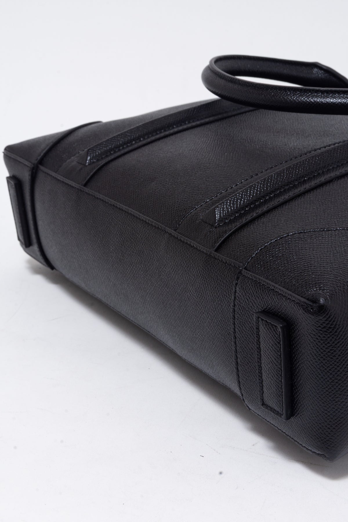 Black Leather Briefcase with Shoulder Strap