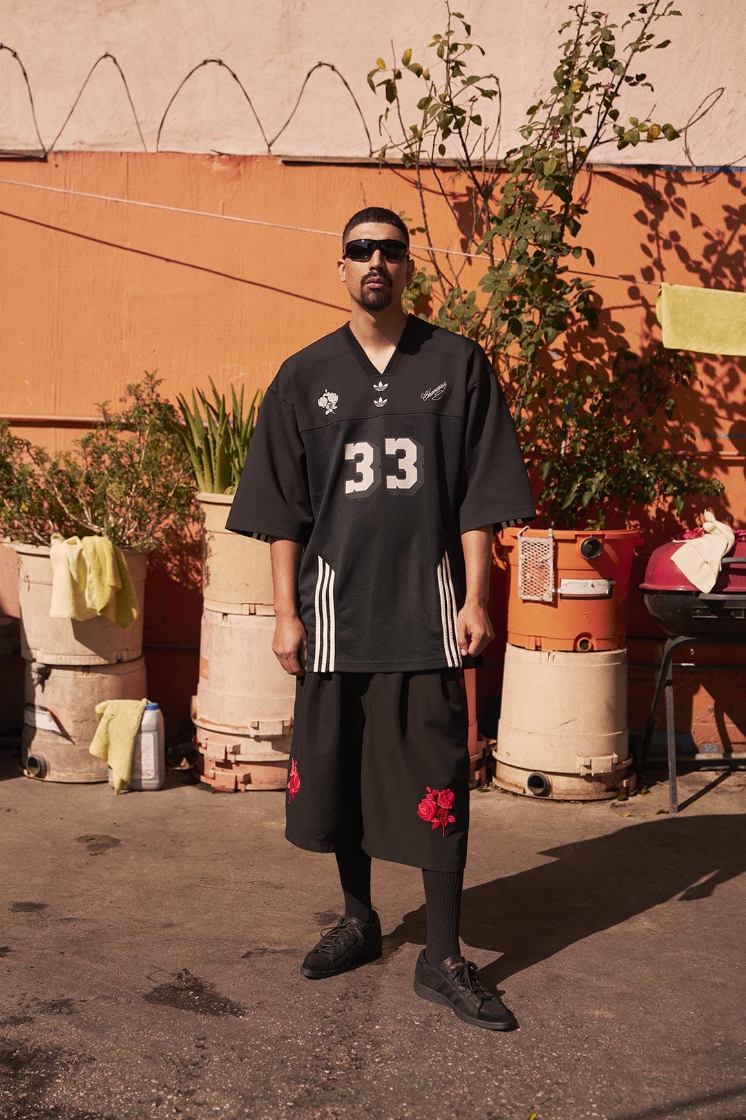 Willy Chavarria x Adidas Black Football Jersey T-Shirt