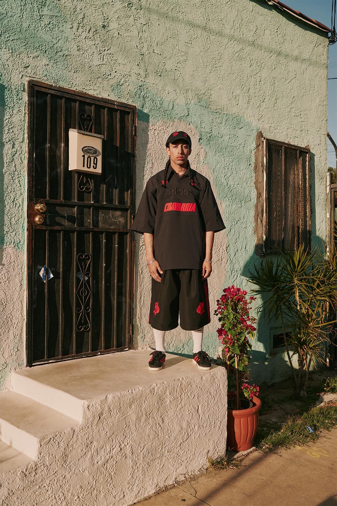 Willy Chavarria Adidas Originals Black Logo Polo Shirt